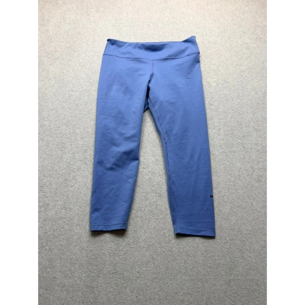 Nike Womens Dri-FIT Cropped Leggings Periwinkle Blue Mid Rise Tights SKU I-3-5
